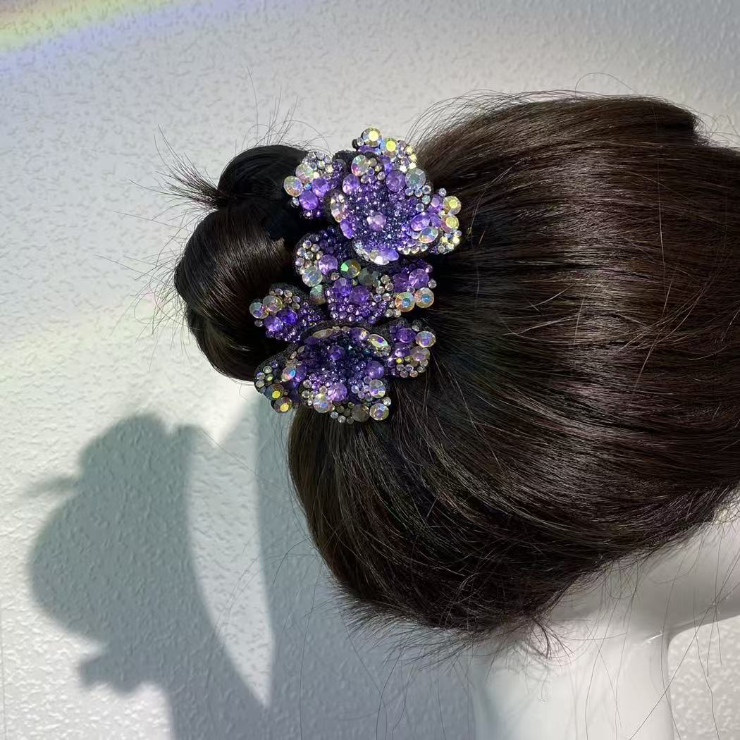 포니테일 버튼 - 미디엄 피오니 바이올렛