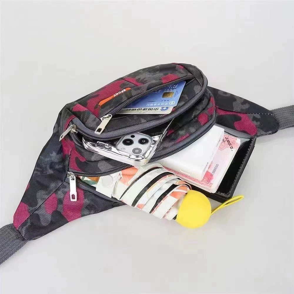 Camouflage waterproof belt bag for men and women, wallet, sports mobile phone for cycling, oxford cloth