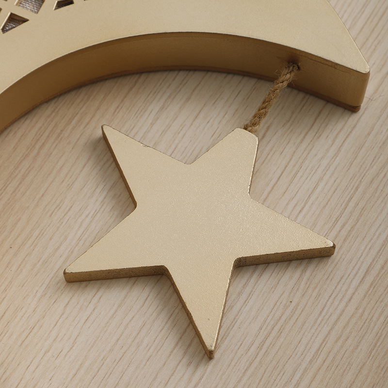 Candeeiro decorativo em madeira lua e estrela para presentes_voghion.com