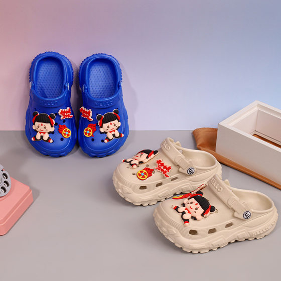 Children's Hole Shoes 2025 New Cartoon Sandals and Slippers Waterproof Non-slip Soft Sole Summer Beach Shoes Outer Wear Kid Shoes