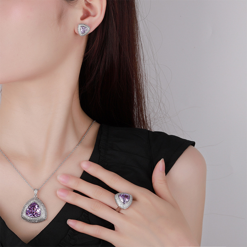 2024 nuevo conjunto de triángulo de grasa azul de corte de nido de pájaro de simulación chapado en oro con fondo de cobre de Zhuang Shengsheng 17*17-12*12