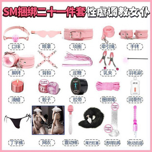 Sm Props Bundle Set, Sex Toys, Training, Bondage, Handcuffs, Collar, Nipple Clamps, Whip, Bed Torture Tools