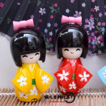 日本民俗和服娃娃三件套木偶木娃日式装饰摆件墙上玩偶居酒屋装饰