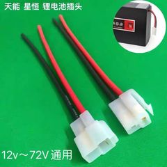 6.3-2P オス・メス ワイヤーハーネス 48V 電気自動車用リチウム電池インターフェース電源 T型電源プラグ端子