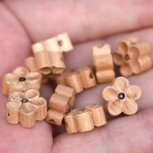 桃木小梅花五瓣红木黄杨乌木雕刻吊坠diy小配件挂饰手链文玩手工