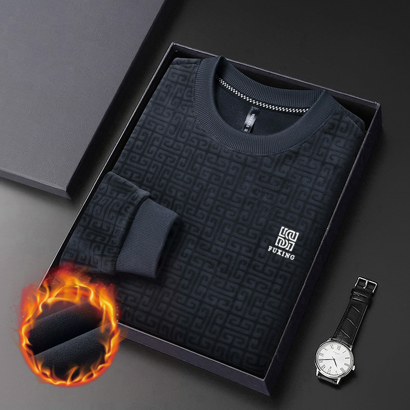 Tricot populaire velours épaissi pull pour hommes automne hiver nouveau Simple polyvalent à la mode fond pull pull hommes pull à capuche_voghion.com