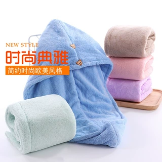 干发帽 速干女吸水珊瑚绒成人包头浴帽洗头双层加厚干发帽强吸水