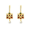 Earrings, onyx genuine design birthday charm, Chinese style, trend of season