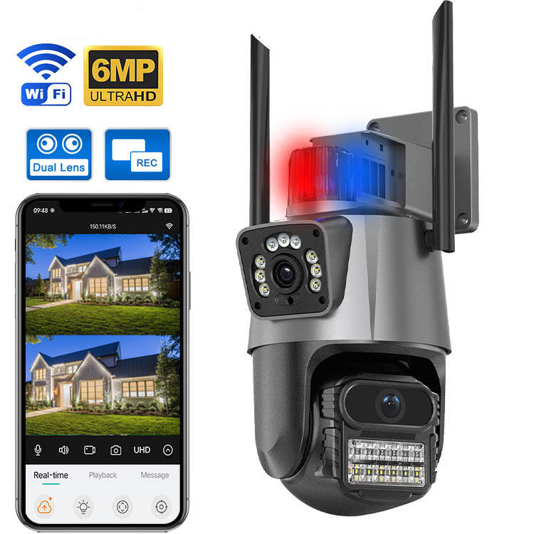 Outdoor Waterproof Wireless Surveillance Camera Dual Lens Dual-Screen Binocular Security Camera Dual Lens