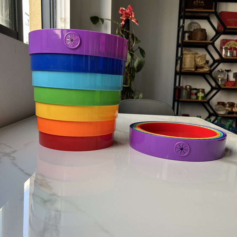 Creative Trash Can Rainbow Folding Portable High-value Home 2024 New Style Internet Celebrated Trash Can for Bedroom and Living Room
