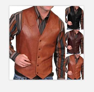 2023 European and American Fashion Retro Men's Vest Men's Performance Clothes Decorative Round Neck Short Sleeve Casual Foreign Trade Amazon MJ03