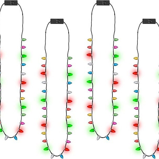 2025 新しい LED 発光ネックレスクリスマス装飾品 LED ライトフラッシュ小さなイチゴ電球ネックレスビーズチェーン|undefined