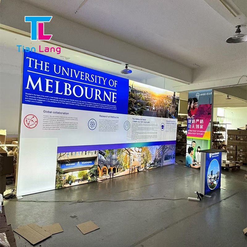 新型便携式发光二极管SEG织物背景展示架弹出式背光灯箱模块