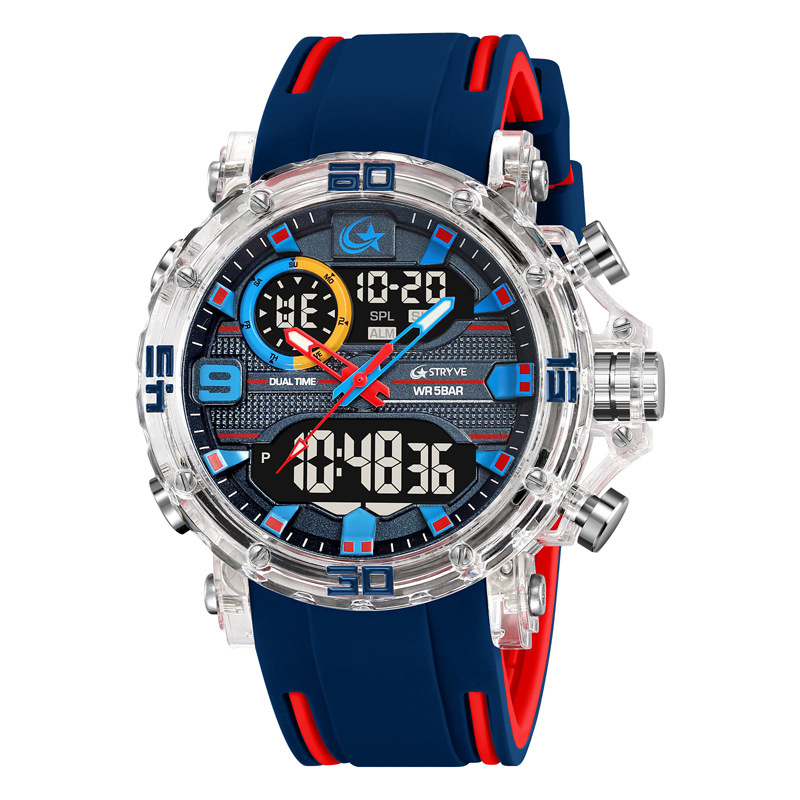 STRYVE nuevo reloj de pulsera antiagua electrónico de luz nocturna deportivo cronógrafo multifuncional relojes de estudiantes transfronterizos 8032