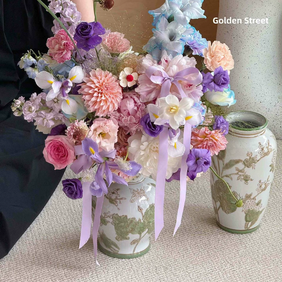 Retro blue and white ceramic decorations for living room, high-quality style, Chinese style