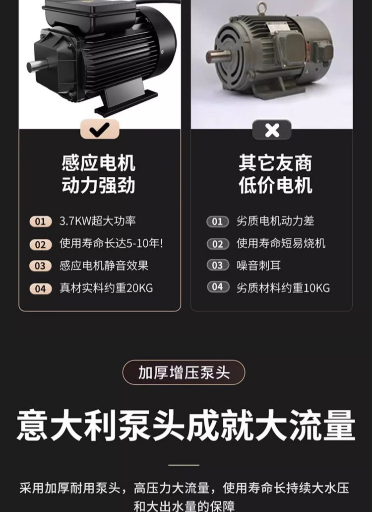 Black Cat Portable High-Pressure Car Washer for Home Use 220V Intelligent Pressure-Regulating Floor Cleaning Pump Self-Priming Dual-Purpose Cleaning Tool