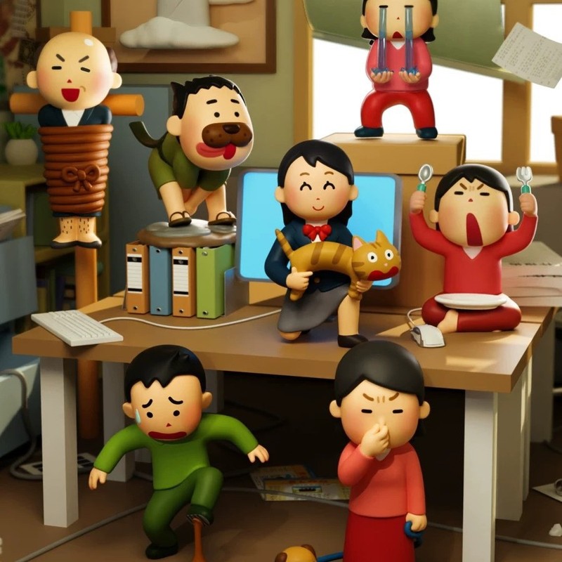 插画小人好运来系列盲盒可爱动漫周边手办桌面摆件公仔生日礼物|undefined