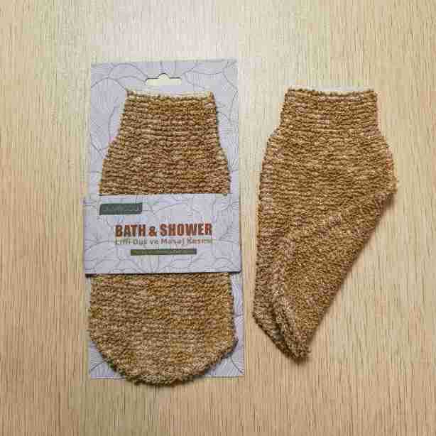 En stock Cáñamo guantes de baño Toalla de baño frotar mochila guantes de lavado de dedos cepillo de baño cubierta de barro frotar Toalla de la espalda