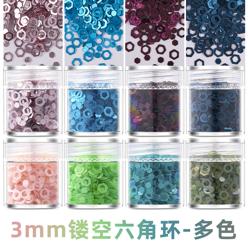 Special-shaped beads hollow 3mm hexagonal nail ornaments nail ornaments drop glue flow hemp filler hand account batch Special-shaped beads hollow 3mm hexagonal nail ornaments nail ornaments drop glue flow hemp filler hand account batch