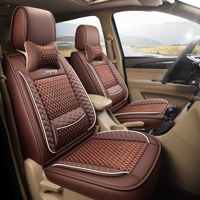 Universal seat cover | Jiachen, Baojun 730, Full Surround - 4-seats-ice-silk-brown-604015