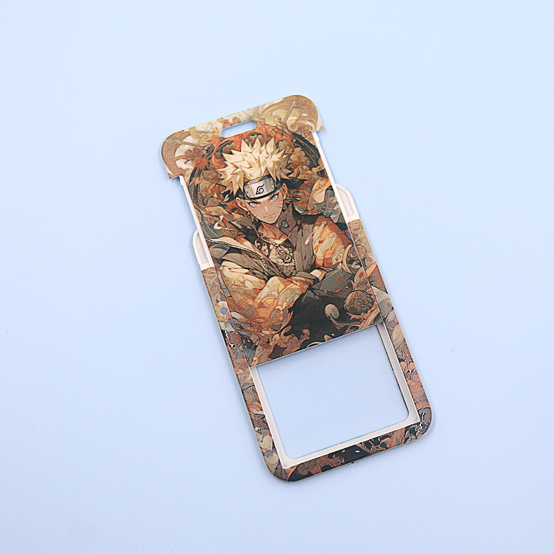 Cubierta deslizante Naruto cubierta de la tarjeta de estudiante patrón de dibujos animados tarjeta de bus cubierta de la tarjeta de control de acceso Tarjeta de campus trabajo cubierta de la tarjeta de identificación