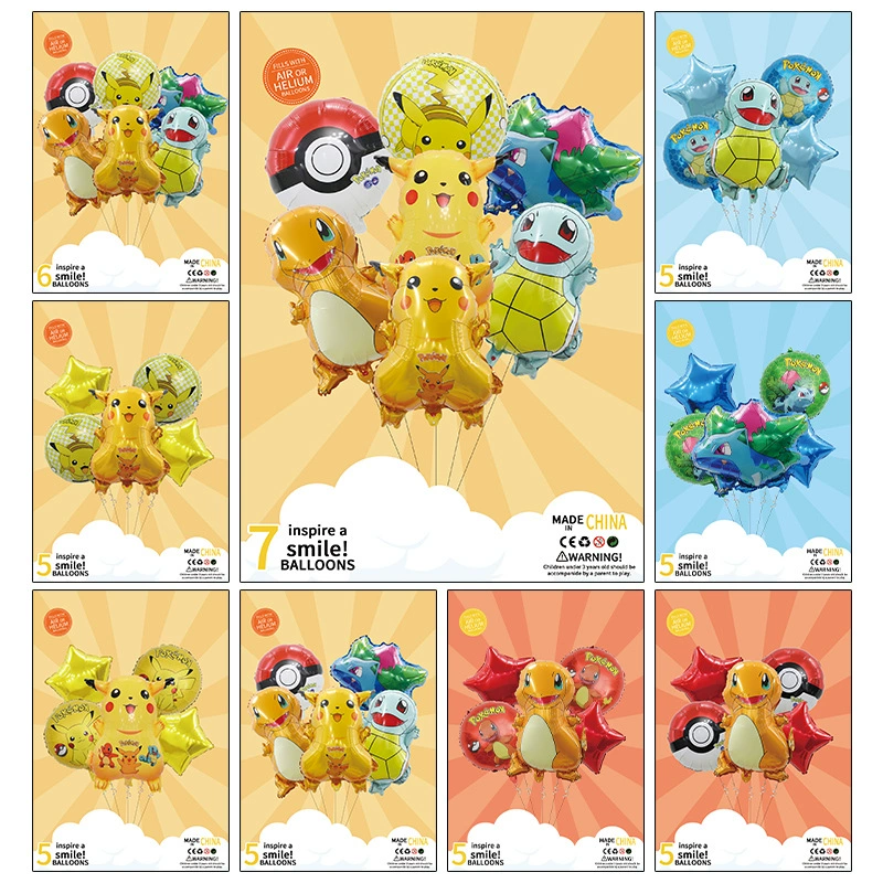 Пакет Pokémon алюминиевый пленка для воздушных шаров Pikachu Jeney Turtle Styling пакет для воздушных шаров День рождения декоративные воздушные шары