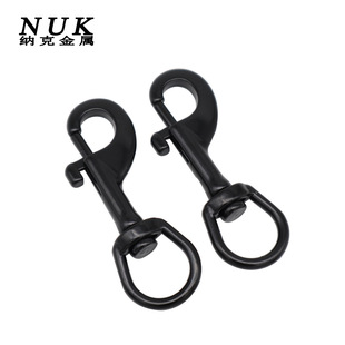 Stainless steel 316 black oval single head hook diving quick hanging pet traction rope hook rotating spring hook