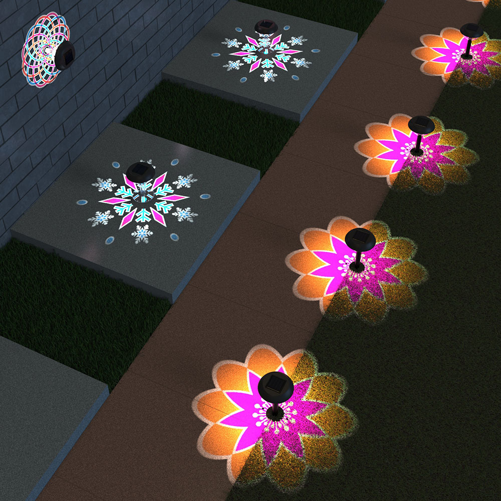 Salida patio lámpara solar villa jardín de flores flor sol piso impermeable proyección luz nocturna luz ambiental al por mayor