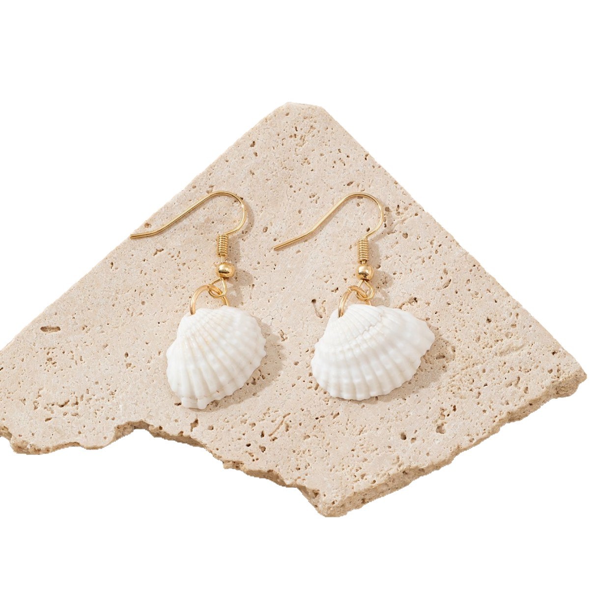 Natural Shell Conch And Starfish Ocean Beach Vacation Earrings_voghion.com