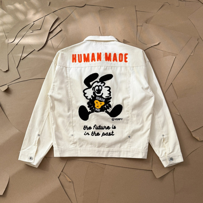 1. Foreign Trade Cross-Border Japanese High-Quality Hum Cartoon Heart Towel Embroidery Workwear Multi-Pocket Jacket Coat