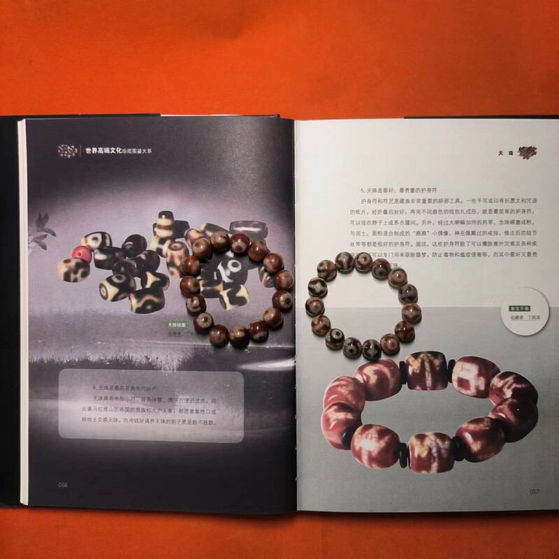 Bao Yuan Early Period Round Bead Bracelet with Dragon Scales, Phoenix Blood, Three-Eye/Tiger Tooth Pattern, and Swastika Agate Dzi Beads