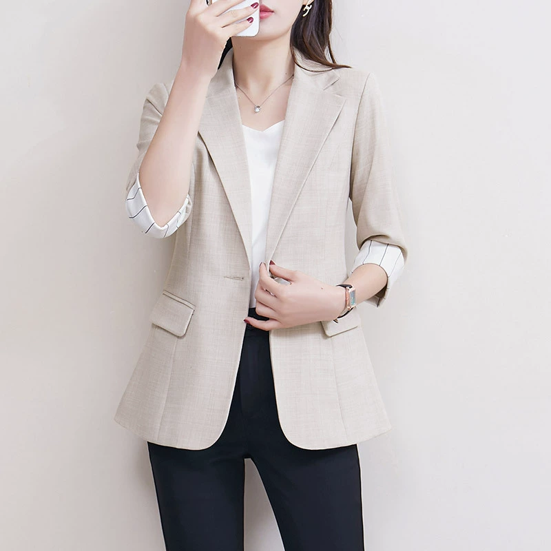 828 Весенне-летний Повседневный пиджак больших размеров, Женская рабочая одежда высокого класса для полных девочек, Профессиональный элегантный тонкий маленький костюм