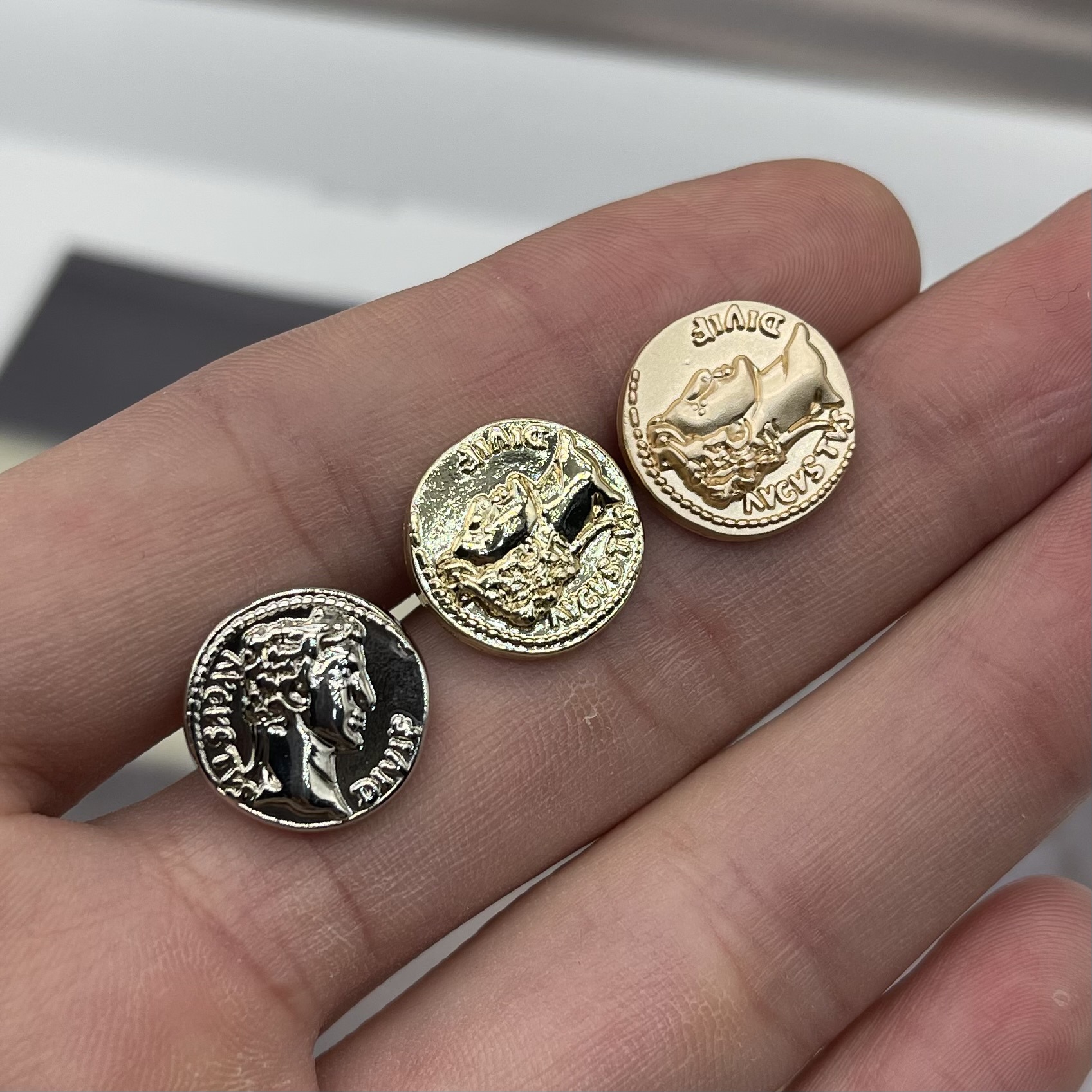 金属纽扣时尚头像人形复古小香风中古风衣大衣西装外套夹克衬衫扣