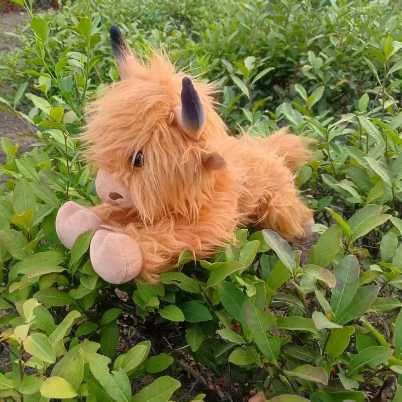 国境を越えたスポット長毛牛Highland Cowシミュレーションスコットランド高地牛動物ぬいぐるみ人形|undefined