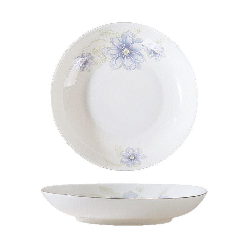 Yunmengyou plato de platos de cerámica de alto valor, plato de platos domésticos, plato de platos de flores asados de alta temperatura, plato de platos de platos
