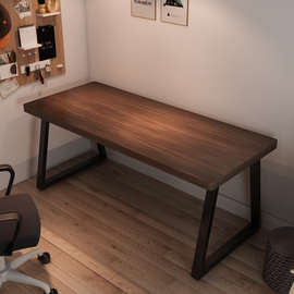北欧实木电脑桌家用书桌卧室双人电竞桌现代简约实木办公桌学习桌