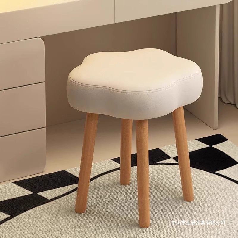 Dressing Stool, Makeup Stool, Bedroom Home Chair, Solid Wood Cloud Stool, Modern Simple Dining Chair, Stackable High Chair