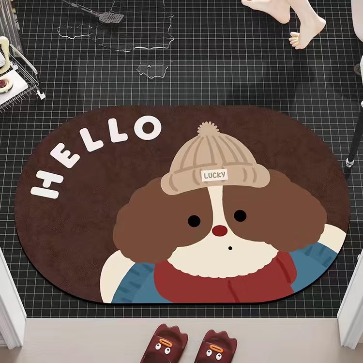 Cariñosa alfombra de barro de diatomeas para gatitos, estera de baño de forma especial, estera de baño antideslizante, estera de pie antisucia