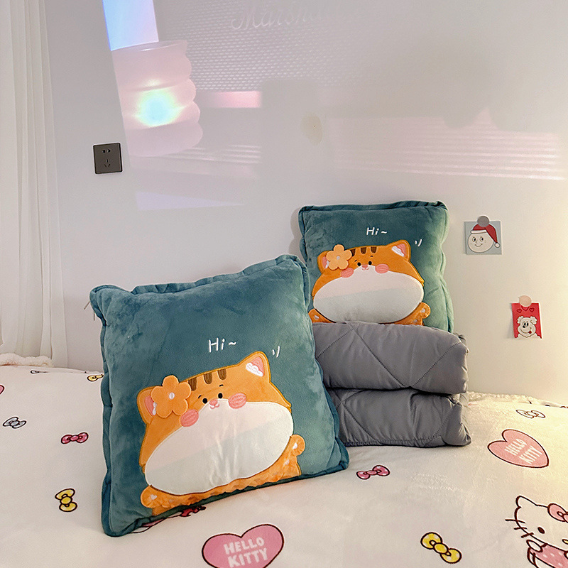 Cantiosa manta plegable 2 - en - 1 almohada colchón de doble propósito almohada de siesta gruesa por aire acondicionado almohada de coche interior