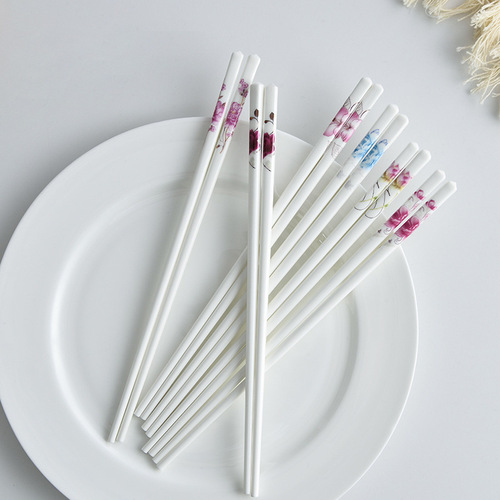 New ceramic chopsticks/Easy to hold/Resistant to mold/Gift box/Home use/gift affordable simple daisy flower small fresh and clean