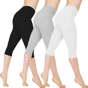 European and American AliExpress Amazon new large size Elastic Multi-Color low waist seven leggings sports pants a generation of hair