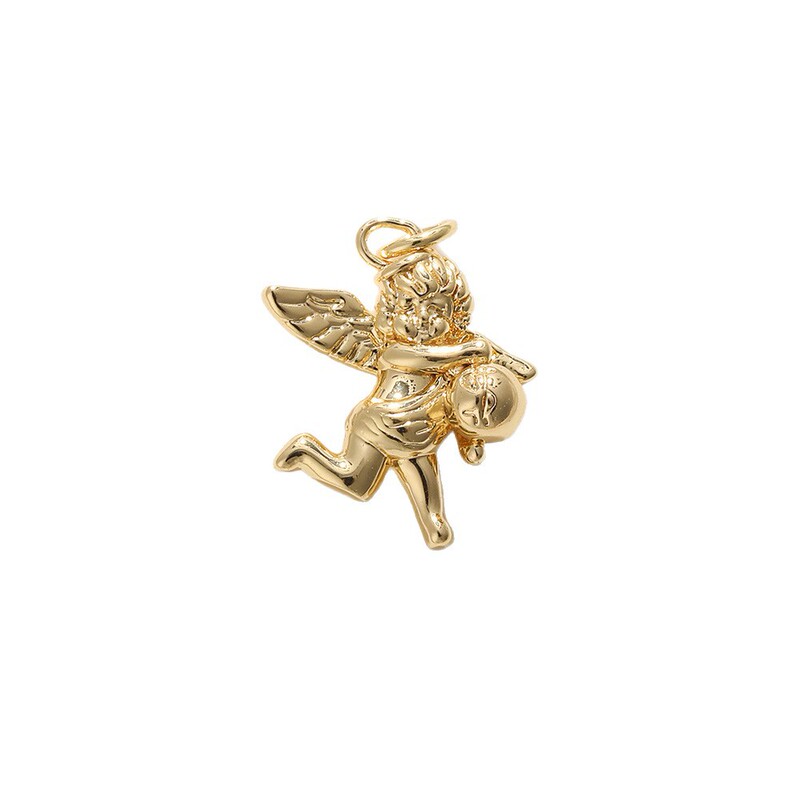 色保持 18 k 銅金メッキ天使のペンダントキューピッドの羽 diy ジュエリーブレスレットイヤリングネックレスアクセサリーペンダント|undefined