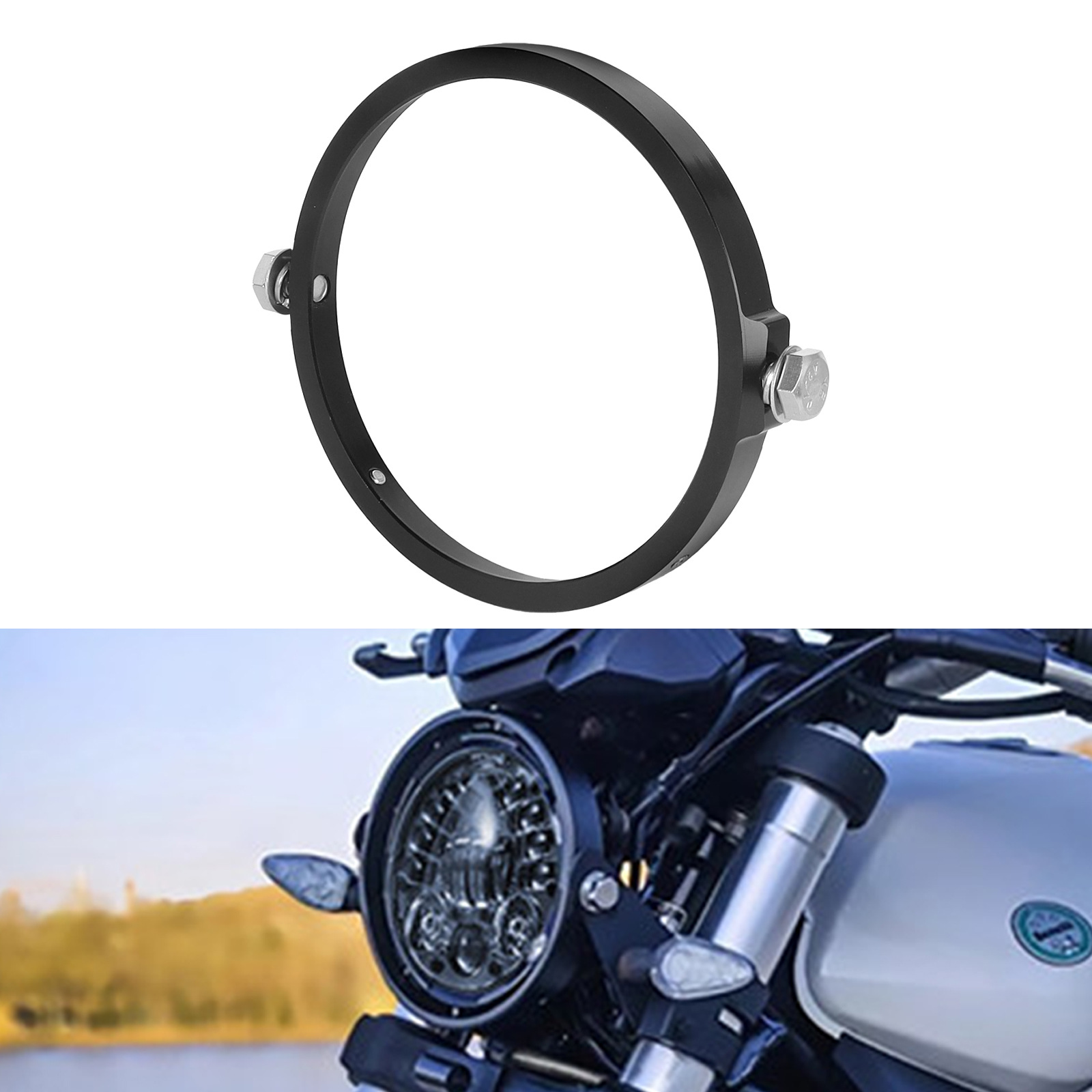 Modified Headlight Ring for Motorcycle 5.8inch 7inch Headlight Ring Harley Headlight Mounting Bracket Decorative Light Ring