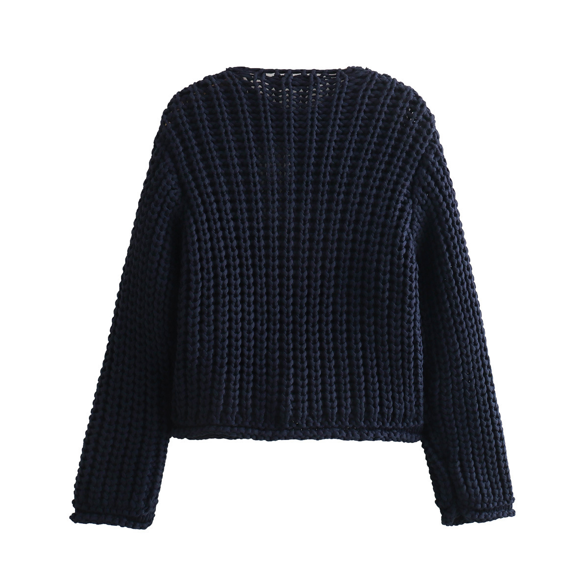 Women s clothing spring new item single breasted short coarse knitted sweater jacket top_voghion.com