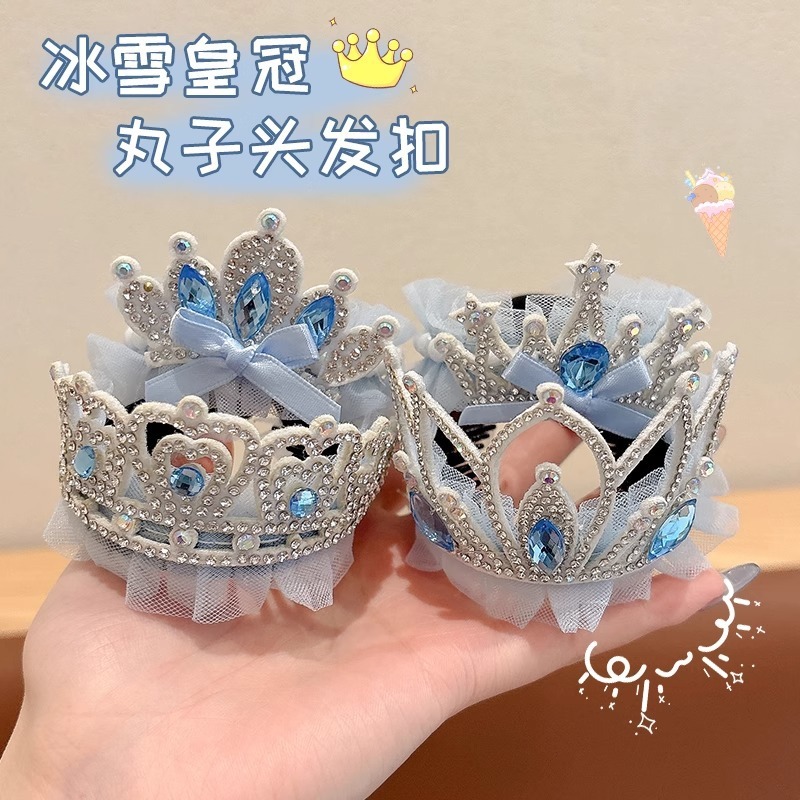 オーシャンブルーの女の子のプリンセスヘッドクラウンヘアバックル、怠け者の必需品、ヘアオーガナイザーコーム、子供用の小さなヘアピンヘアアクセサリー|undefined