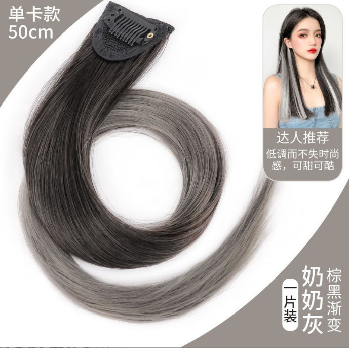 Colgar orejas teñido pelucca de una pieza de pelucca de estilo caliente chicas cool teñido pelucca de extensión de cabello gradiente