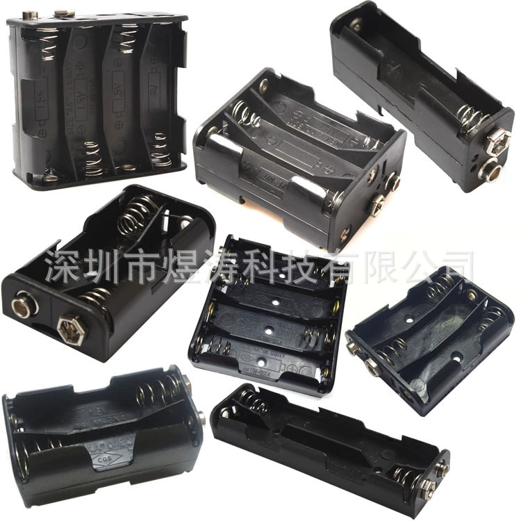 Но. 5 спина-к-назад раздел и строка АА 2/3/4/6/8 батарейного отсека с мужчиной 9В и женским держателем батареи пряжки вытянутым двойником