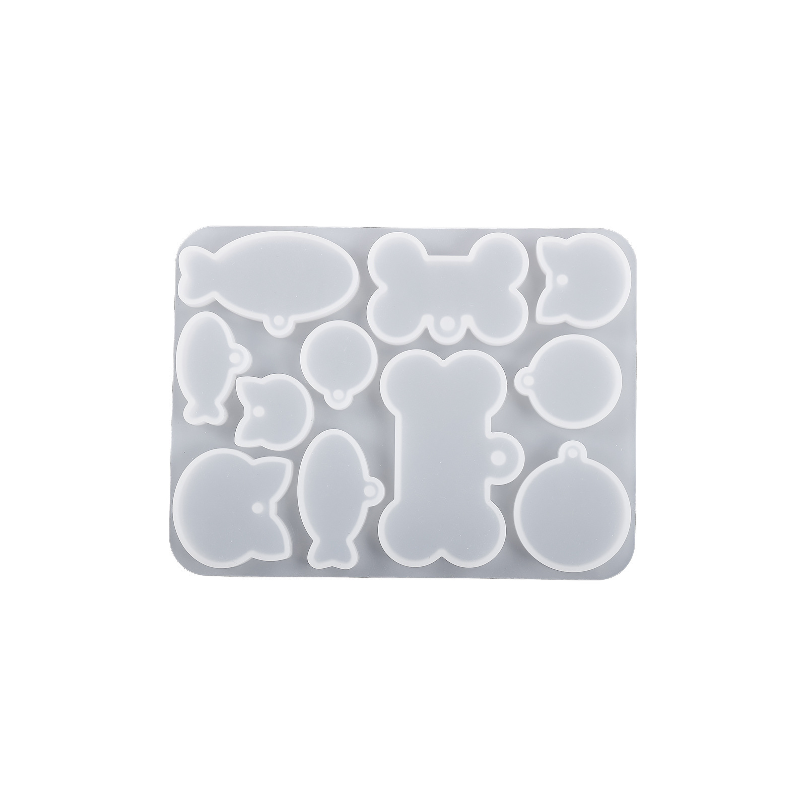 Nuevo multi-especificación lista de mascotas molde de silicona gatito cachorro cabeza de pescado hueso mascota anti-perdida placa de identificación epoxi molde