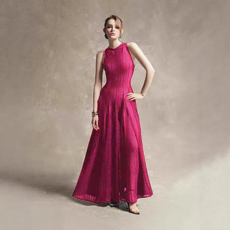 Vietnamese Niche Designer Vintage Lace Flared Umbrella Skirt for Women 2026 Elegant Socialite Dress High-End Gown Vietnamese Niche Designer Vintage Lace Flared Umbrella Skirt for Women 2026 Elegant Socialite Dress High-End Gown