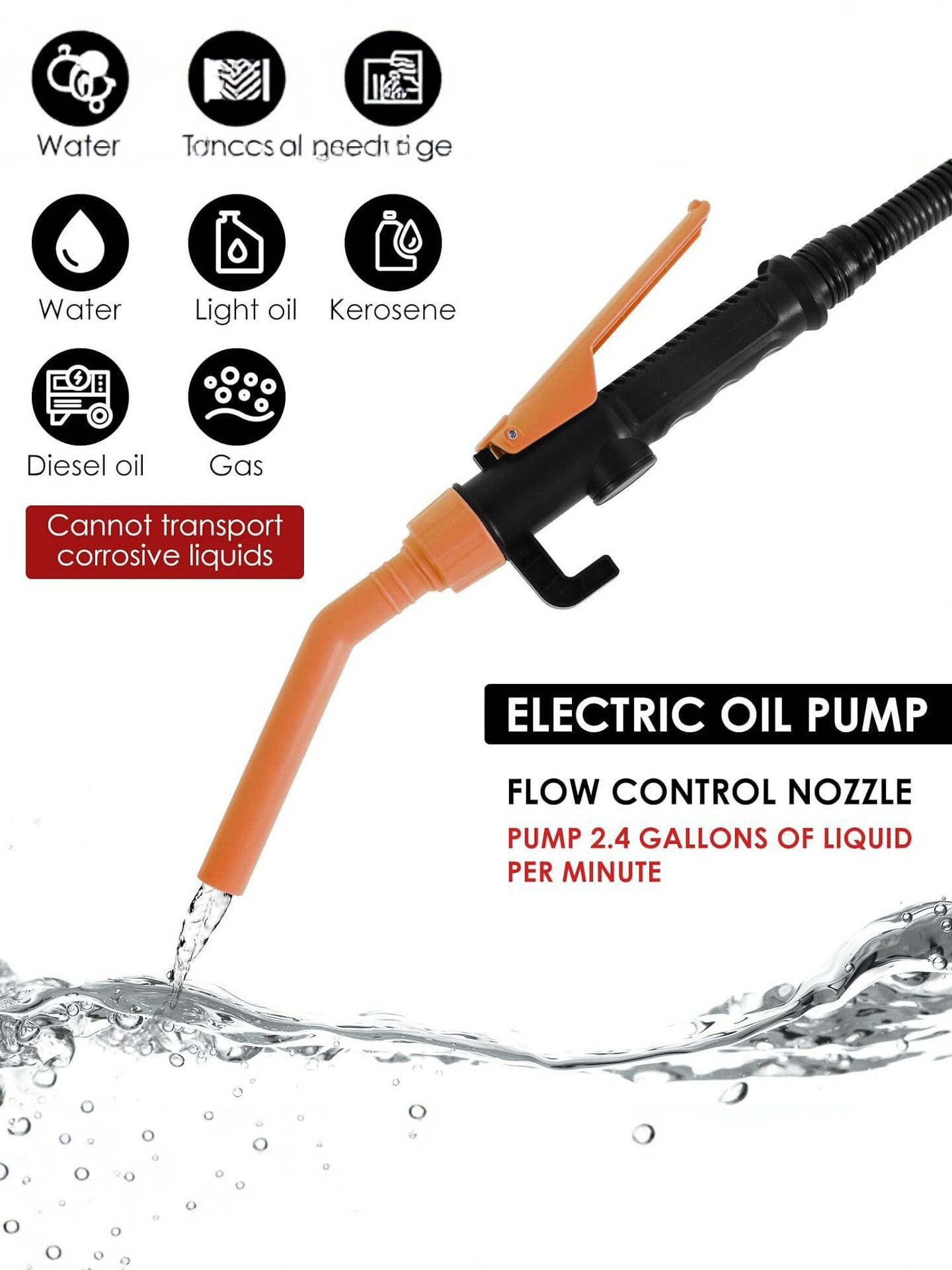 Cross-Border Car Oil Pump, Efficient and Labor-Saving Oil Extractor, Portable Emergency Gasoline Suction Pipe